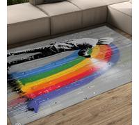 WEECHAINGE Tapis 100x150cm Abstrait carpette graphfitis colorés créatifs Salon Art de Rue Descente lit Arc en Ciel pour garçons Rome Décor Peinture Jeunesse antidérapant Lavable l entrée Terrasse
