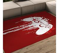 WEECHAINGE Tapis 100x150cm de Jeu pour garçons carpette Modernes Graffiti Descente lit vidéo 3D Salon Décoration Salle Jeux Antidérapant Facile à Nettoyer décoratif Rouge