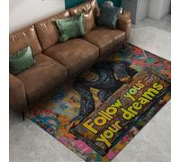 WEECHAINGE Tapis 100x150cm lavables à la Machine pour Le Salon carpette de Chambre Citations inspirantes Graffiti Monkey Descente lit Poil Bas antidérapant Sol Salle Manger Cuisine Bureau