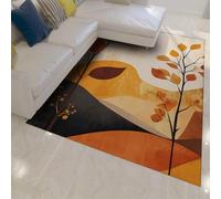 WEECHAINGE Tapis 100x150cm Mid Century Modern carpette Abstraits de Montagne bohème Descente lit d Arbre rétro minimalistes pour Salon Chambre antidérapant Lavable et Doux vestiaire Bureau dans Le
