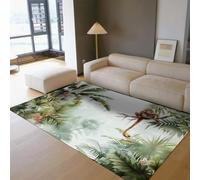 WEECHAINGE Tapis 100x150cm pour Le Salon carpette Tropical Jungle Monkey Short Poil Gros Chambre Descente de lit Lavable en Feuilles Palmier Imprimé Animal Misty Forest Modern antidérapant