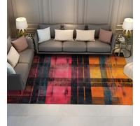 WEECHAINGE Tapis 100x150cm Ultra Doux pour Salon Chambre carpette Vintage à Carreaux du Milieu siècle Descente de lit Cuisine lavables la Machine Grande Surface Restaurant Sol dortoir