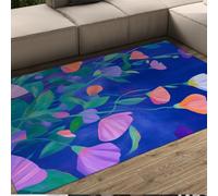WEECHAINGE Tapis 120x150cm Fleuri Abstrait carpette Modernes créatifs et Doux pour Salon Descente de lit à Poil Bas Facile Nettoyer avec Un Dos antidérapant la Chambre Table Chevet Salle Manger sous