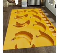 WEECHAINGE Tapis 120x150cm lavables à la Machine Fruits antidérapants carpette Bananes Jaunes Salon Descente de lit Sol Doux Poils Courts résistants aux Taches pour Cuisine Alimentation Maternelle en