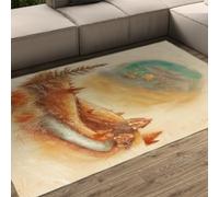 WEECHAINGE Tapis 120x150cm Style Abstrait carpette cabane de forêt mystérieuse et rêveuse pour Chambre Magnifique décoration Descente lit d Hiver Ciel étoilé Sol antidérapant à Poil Bas Fin Le Salon