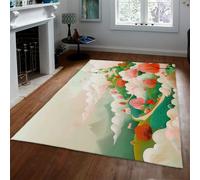 WEECHAINGE Tapis 120x180cm antidérapant carpette Dream Castle pour Le Salon Conte de fées Romance Descente lit Chambre thème Cartoon Lavable à Poil Bas la Maternelle décoration du Sol