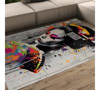 WEECHAINGE Tapis 120x180cm Beautiful Woman pour Salon carpette de Chambre geishas Style Japonais Graffiti coloré Art Abstrait Descente lit Sol Doux et antidérapant Lavable Bureau Salle à Manger