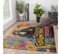 WEECHAINGE Tapis 120x180cm de Style Vintage Art Graffiti Abstrait Couleur Singe carpette lavables dans Le Salon Citations inspirantes Street Descente lit Douce à Poil Court antidérapants pour Chambre