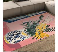 WEECHAINGE Tapis 120x180cm Fauvisme Vase Nature Morte carpette pour Chambre Peinture à l Huile Fleurs Descente de lit antidérapant lavables Salon Balcon intérieur Décoration Poil Bas