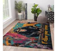 WEECHAINGE Tapis 140x200cm lavables à la Machine Salon carpette de Chambre Graffiti Monkey Low Pile Large Carpet Street Art Citations inspirantes Descente lit antidérapants Sol pour étude Bureau en