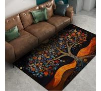 WEECHAINGE Tapis 140x200cm Tree of Life pour Salon carpette d Arbres fantastiques Bohèmes Chambre Espace Mystique Lavable Descente de lit Étoiles botaniques vibrantes Imprimé antidérapant et à Poil