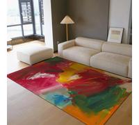 WEECHAINGE Tapis 160x200cm de Zone Abstrait Moderne Graffiti coloré carpette décoratif Descente lit antidérapant à Poil Faible et résistant aux Taches pour Salon Chambre Entrée dans Le Vestibule