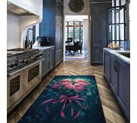 WEECHAINGE Tapis 180x240cm décoratif de la Saint Valentin Bouquet Romantique Roses carpette pour Salon Descente lit Chambre Aquarelle Floral rêve antidérapante à Poil Bas avec Motif imprimé Domicile