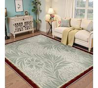 WEECHAINGE Tapis 180x240cm Fleuri Vintage carpette Doux et antidérapant Vert usé Jardin Cottage Accents à Poil Bas Grands Descente de lit pour Salon Cuisine Chambre nurserie Salle Manger