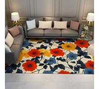 WEECHAINGE Tapis 180x240cm Floraux bohèmes pour Salon Fleurs en carpette de Jardin Campagne Couloir Descente lit Sol décoratif botanique Vibrant Doux Lavable antidérapant la Table Chevet Chambre d
