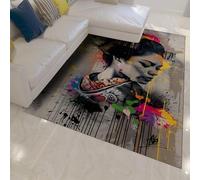 WEECHAINGE Tapis 180x270cm de Style Japonais Salon Motif geishas Graffiti Plancher carpette Lavable Descente lit d entrée Belle Femme intérieure antidérapante pour Chambre Salle à Manger