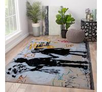 WEECHAINGE Tapis 180x270cm lavables Salon carpette de Surface Chambre à Poil Court Descente lit antidérapant Graffiti Lover Imprimé Anti Mule pour Bureau Domicile Salle Manger Cuisine Art du