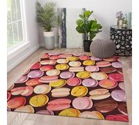 WEECHAINGE Tapis 200x300cm en Hamburger Salon Candy carpette colorés de Nourriture pour la Chambre Descente lit antidérapant à Poils Courts lavables Cuisine dessiné animé Couleur Chocolat Mignon