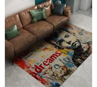 WEECHAINGE Tapis 200x300cm Graffiti pour Chambres Citations inspirantes J AI Un rêve Art de Rue Mignon carpette Fin Salon Grand Descente lit Vintage Style Appartement