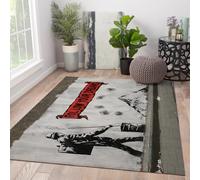 WEECHAINGE Tapis 200x300cm Gris pour Chambre de Bureau Street Art carpette Graffitis Salon Sol intérieur Lavable Antidérapant Descente lit Doux à Poil Bas Citations inspirantes Suivez Vos rêves