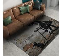 WEECHAINGE Tapis 60x120cm Lavable pour Chambre Petite Fille Mignonne Souris Surface à Graffiti carpette Doux Poil Court Salon Descente de lit Style rétro Facile Nettoyer Salle Manger Cuisine Couleur