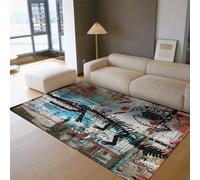 WEECHAINGE Tapis 60x90cm de Chambre Lavable Art Rue Dinosaures dessinés à la Main carpette Chevet Descente lit Cuisine Moelleux en Briques murales Graffiti antidérapant dans Le Couloir pour
