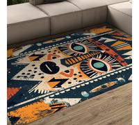 WEECHAINGE Tapis 90x150cm Rustique du sud Ouest carpette Traditionnels d ethnie aztèque Descente de lit Salon Femme Abstraite décoration intérieure à Poil Bas et Non déchue Vintage Lavable pour