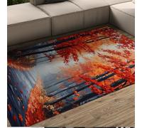 WEECHAINGE Tapis Autumn Forest pour Salon 180x270cm Feuilles d’érable à Motif de Chemin Lavable Tapis Doux à Poils Bas pour Patio dans Le Couloir