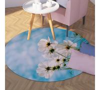 WEECHAINGE Tapis Cosmos Sky Blanc Salon Espace Floral Minimaliste Tapis antidérapant Bleu Doux et Blanc pour des espaces Modernes et tranquilles Couloirs Chambres 100cm