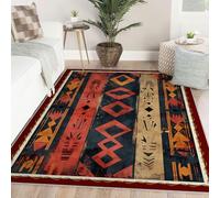 WEECHAINGE Tapis de Collection Vintage 90x150cm Tapis de Sol Tribal Boho Chic à Design Vieilli Pliant et antidérapant pour Les Zones très fréquentées du Salon