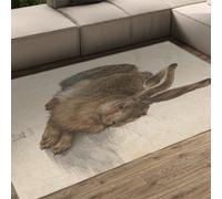 WEECHAINGE Tapis de Lapin carpette Vintage à Motifs d Animaux pour Chambre Coucher Descente lit Sol imprimés célèbres intérieur Doux et Lavable antidérapant Un Espace très fréquenté Salon 180x240cm