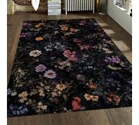 WEECHAINGE Tapis Fleuri Vintage 120x150cm Tapis pour Salon antidérapants lavables léger Poil Bas et Non détaché Moquette pour la décoration du Sol de la Chambre d’entrée