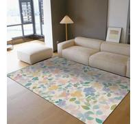 WEECHAINGE Tapis lavables antidérapants 90x150cm Aquarelle Florales Feuilles botaniques d’intérieur à Poil Bas Tapis Facile à Nettoyer pour Salon Chambre Nursery