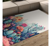 WEECHAINGE Tapis lavables pour Salon 180x270cm Tapis de Sol Abstrait en Arbre en Dessin animé Fantastique Tapis Doux à Poils Bas Non déchus pour Appartement dortoir de Classe