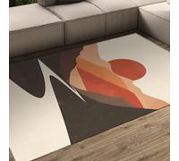 WEECHAINGE Tapis lavables pour Salon d’Accent à Motif Solaire de Montagne Abstrait antidérapant à Poils Bas Grand Tapis pour étude de Chambre 180x240cm
