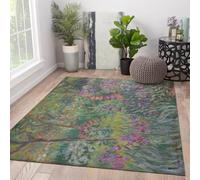 WEECHAINGE Tapis Moderne Claude Monet Style - Le Jardin de l'Artiste à Giverny Peinture Imprimée - Chemin de Table à Poils Ras 100x150cm