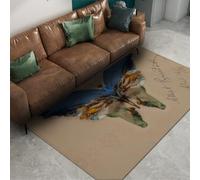 WEECHAINGE Tapis Papillons Bleus carpette à Motifs d Animaux Descente de lit Zone Peintures célèbres Sol Bureau Style Vintage Paillassons intérieurs Lavable Poil Bas et Anti Perte pour Le 140x200cm