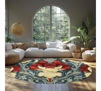 WEECHAINGE Tapis Ronds Floraux Bleus orientaux 60cm Tapis Non dérapants lavables dans Un Petit Hall d’entrée Tapis Plaid Moquette Circulaire Douce pour Chambre Salon canapé Cuisine