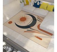 WEECHAINGE Tapis Ronds Nordiques du Milieu du siècle 180x270cm Tapis de Sol au Design géométrique Abstrait Tapis bohème Doux et Lavable à Poil Bas pour Salon Bureau dortoir