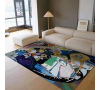 WEECHAINGE Tapis Vintage pour Salon Peinture célèbre de la Toussaint Imprimé Grands carpette avec Dossier antidérapant Descente lit Chambre Thème Traditionnel des fêtes Sol Doux lavables Le 120x180cm