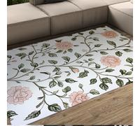 WEECHAINGE William Morris Tapis pour Salon 200x300cm Vintage Rose Vine Floral de Chambre Grand Lavable Bleu Doux Antidérapant Cuisine Bureau Salle À Manger Décor