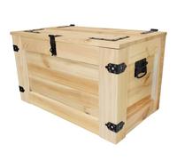 weeco Coffre en Bois Peint Autonome Couleur Coffre en Bois Quatre Roues Vintage Shabby Chic Table d'Appoint Dessus à Charnières et Rangement