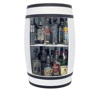 weeco Étagère à vin en Bois Blanc - Bar de Maison - Whisky Mural - Table de Bar - Tonneau en Bois Blanc - Casier à Vin - Baril - Mini Bar - Armoire à Alcool - Fût 80x50x44cm Blanc