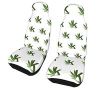 Weed Leaves Lettre K 2 pièces Housses de siège de Voiture sièges Avant, Protection Automobile Tapis de Voiture Housse de Coussin de véhicule Universelle pour la Plupart des Voitures SUV camions