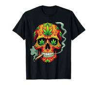 Weed Sugar Skull Mexico Cannabis Cannabis Cinco De Mayo T-Shirt