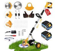 Weed Wacker Désherbeur électrique sans fil alimenté par batterie 21 V Débroussailleuse 4 en 1 Débroussailleuse Débroussailleuse Débroussailleuse Tondeuse à Gazon/Tondeuse à Gazon, Débroussailleuse