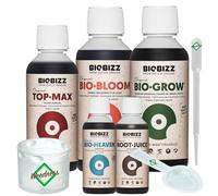Weedness Ensemble d'engrais BioBizz 5 pièces pour l'intérieur - Pack d'engrais Naturel Engrais Organique pour cultiver l'engrais BioBizz Starters Pack Orchids Blue Grain