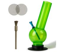 Weedness Bong en Acrylique Crazy 30 cm avec Trou de Kick Ensemble 3 pièces - Plastique Petit Mini Ensemble Accessoires Pipe Chicha Ensemble Plastique