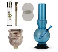Weedness Bong en Acrylique Stages 30 cm avec Trou de tirage Ensemble 5 pièces - Plastique Petit Mini Ensemble Accessoires Pipe Chicha Ensemble Plastique