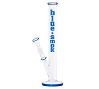 Weedness Chillum Shillum Bong en verre taillé 18,8 mm - 46 cm en bleu - Grand bong en verre